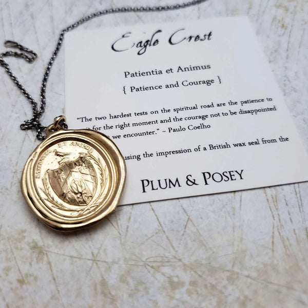 Patience and Courage Wax Seal Pendant