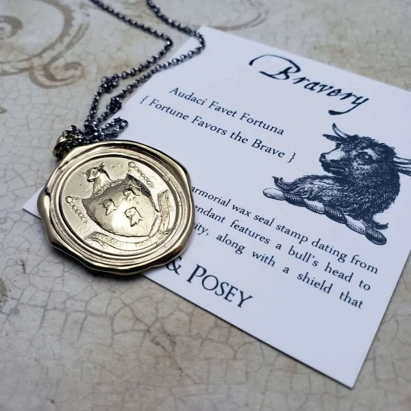 Fortune Favors the Brave Wax Seal Pendant