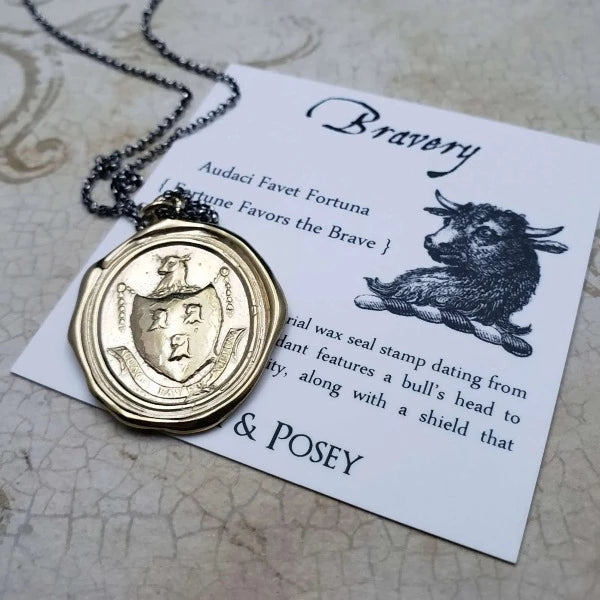 Fortune Favors the Brave Wax Seal Pendant