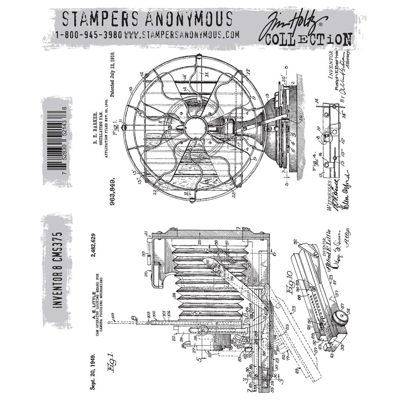 Inventor 8 Cling Stamp Set | Tim Holtz