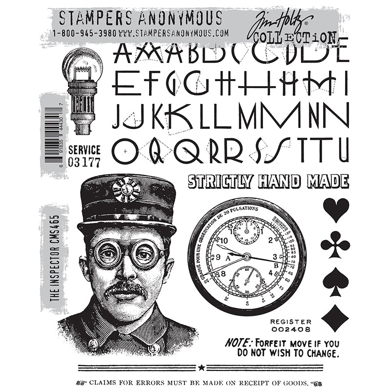 The Inspector Cling Stamp Set | Tim Holtz