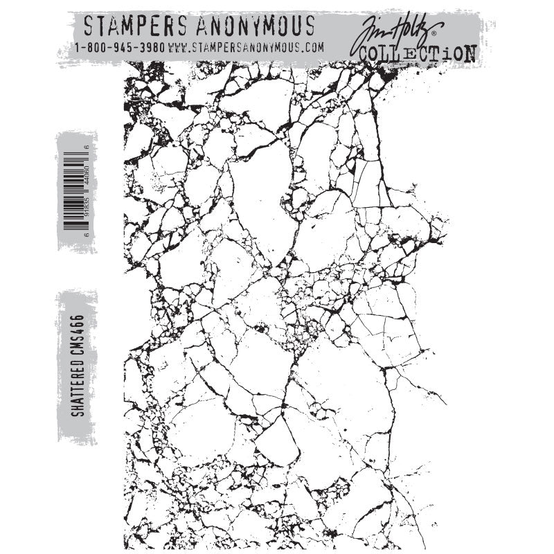 Shattered Cling Stamp Set w/ Grid Block | Tim Holtz