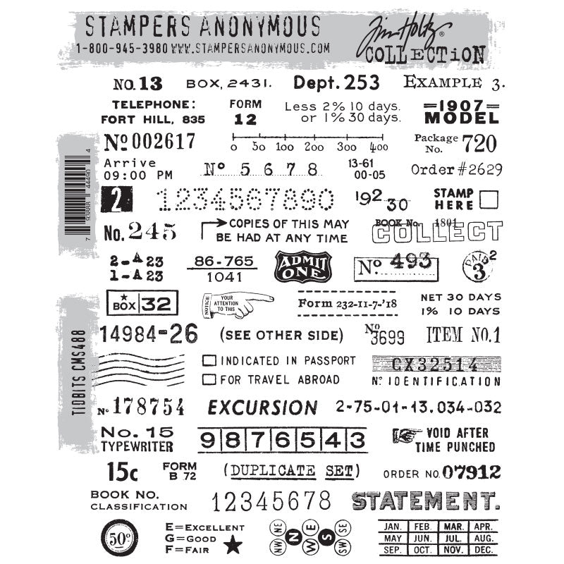 Tidbits Cling Stamp Set | Tim Holtz