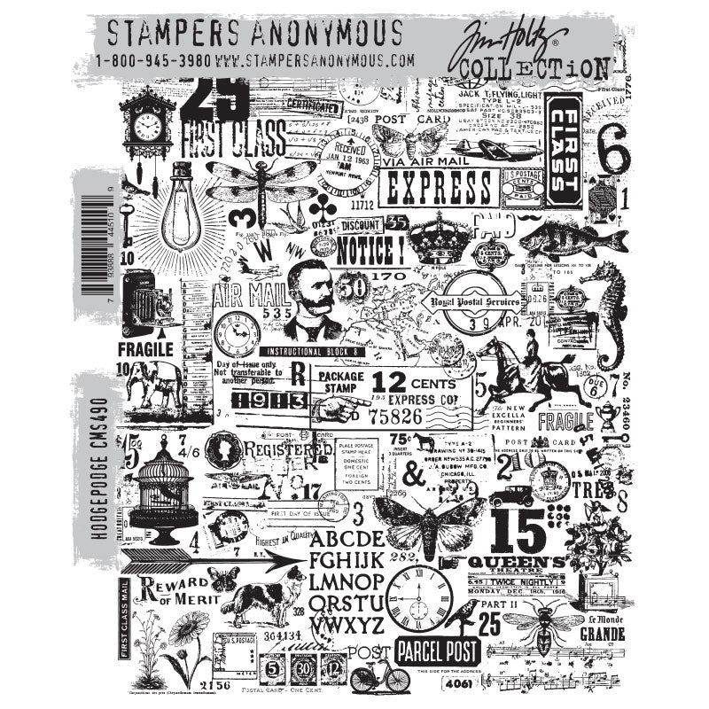 Hodgepodge Cling Stamp Set | Tim Holtz