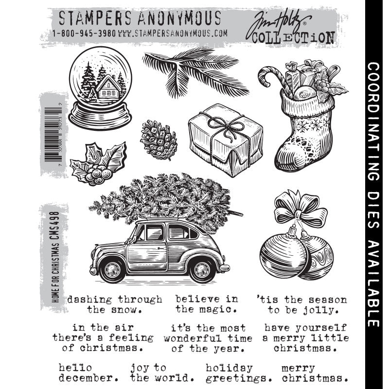 Home for Christmas Cling Stamp Set | Tim Holtz