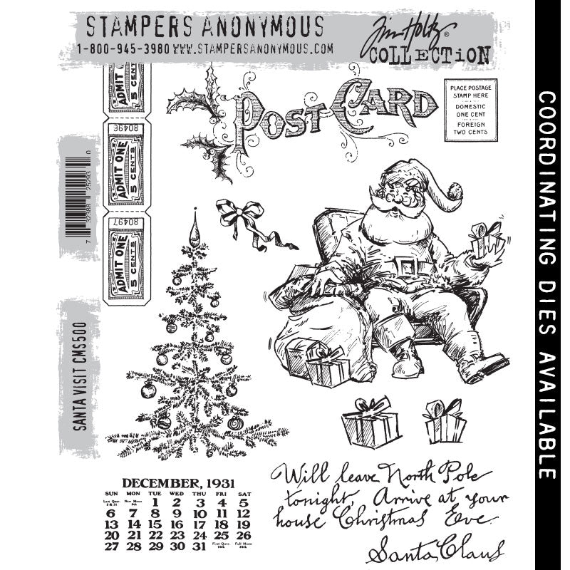 Santa Visit Cling Stamp Set {Christmas} | Tim Holtz