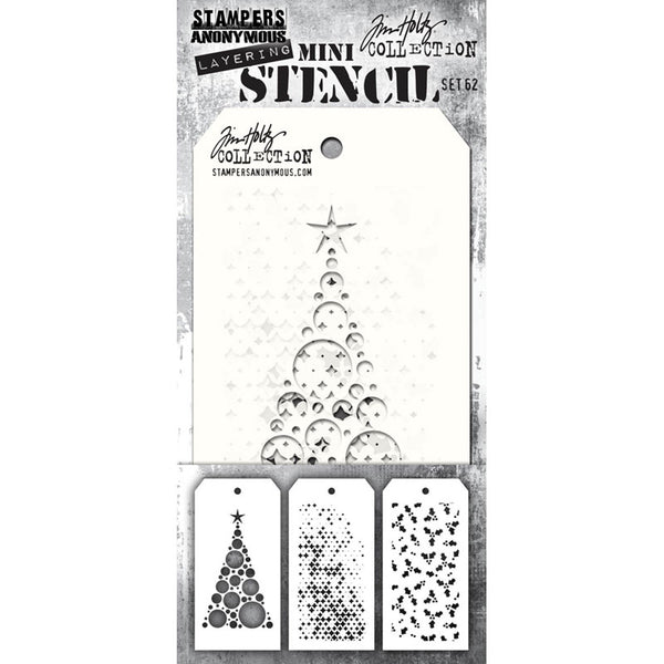 Mini Layered Slimline (4x8.5) Stencil Set No. 62 {Christmas} | Tim Holtz