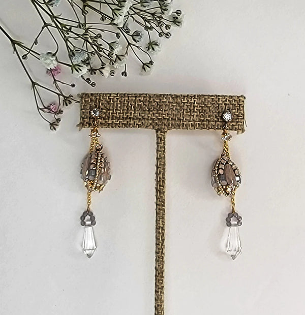 Boucles d'oreilles pendantes en forme d'œuf