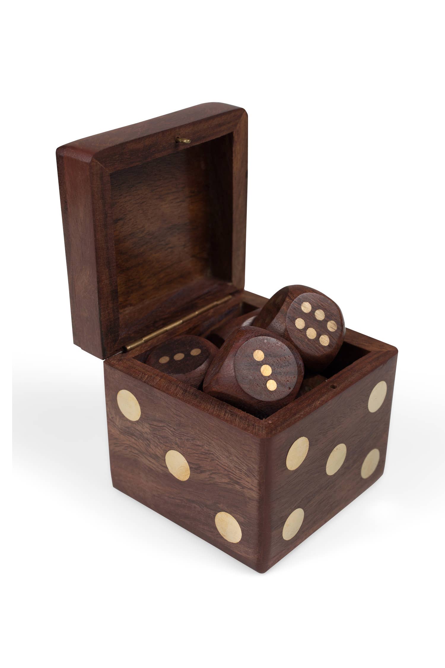 Wooden + Brass Dice Box