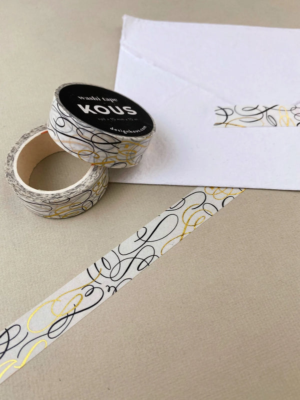 Calligraphy Flourish Washi Tape